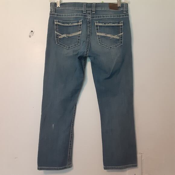 BKE Jeans Womens 30 Bootcut Harper Thick Stitch Mid Rise Whiskers Distressed - Picture 6 of 12